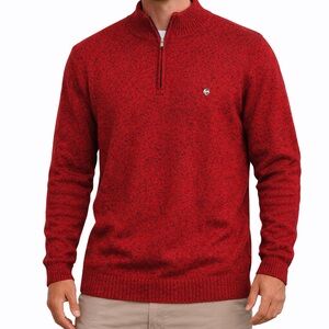 Chaps Mens Sweater Size XXL Red Long Sleeve Heavy Relaxed Fit Zip Pullover NEW